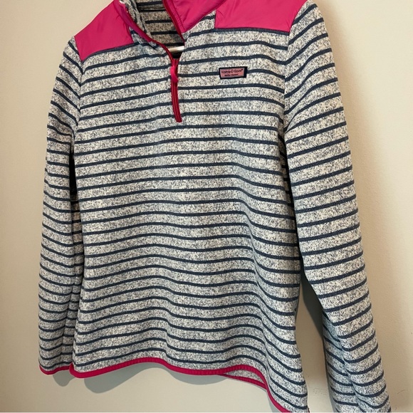 Women’s Vineyard Vines Shep Stripe Knit 1/4 zip pullover Small - Picture 7 of 7